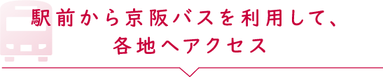 駅前から京阪バスを利用して、各地へアクセス