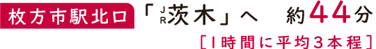 【枚方市駅北口】JR「 茨木」へ約44分［1時間に平均3本程］