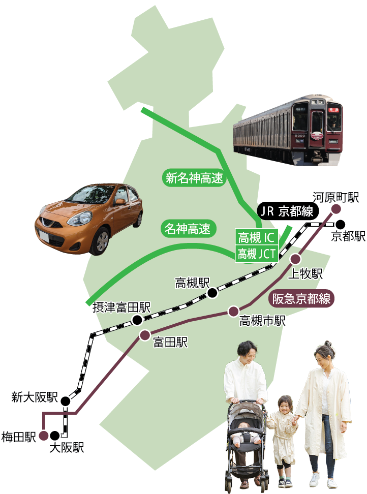 新快速・特急の停車駅！京都・大阪へすぐ行ける