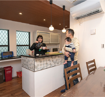 オーベルジュコート四条畷-彩-Aさま家族の暮らし対面キッチン